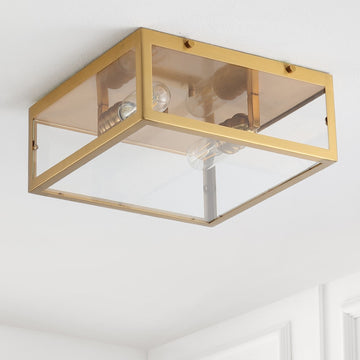 Grayson 12" Metal/Glass LED Flush Mount - JONATHAN Y
